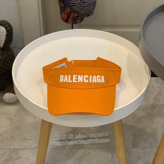 Balenciaga新品女士帽子 巴黎世家新款彩色純棉立體logo空頂帽遮陽帽  mm1666